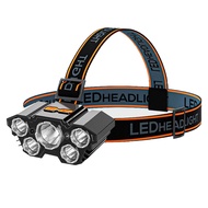 CYCLE ZONE | 5 LED Strong Light Headlamp Headlight USB Rechargeable Head Flashlight Built in Battery