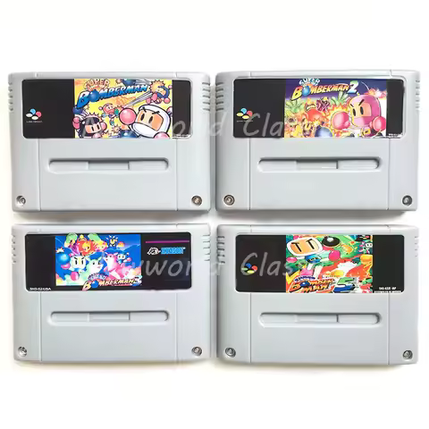 Super Bomberman Series 1 2 3 4 5 for 16 Bit Video Game Cartridge Compilation Card for EUR/PAL Versio