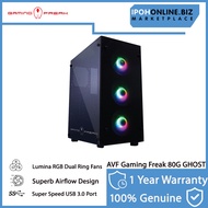 AVF Gaming Freak 80G Ghost ATX Tempered Glass RGB Ring Fan Gaming Tower Casing - Black  |Ipohonline