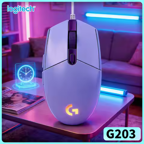 Logitech G203 Wired Gaming Mouse RGB Backlight 8000 DPI Adjustable 6 Buttons 1ms Response 85g Balanc