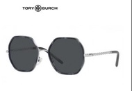 Tory Burch TB 時尚大方框 太陽眼鏡 藍灰色