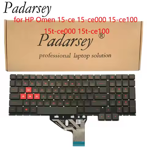 Padarsey Replacement US Keyboard for HP Omen 15-ce 15-ce000 15-ce100 15t-ce000 15t-ce100 Laptop No F