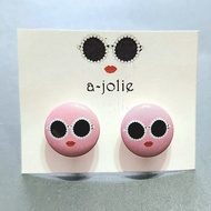 Japan A-Jolie Pink Sunglass Earring