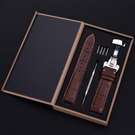 Genuine Leather Strap Butterfly Buckle Leather Strap 18mm 20mm 22mm 24mm Leather Watchband Tissot Butterfly Buckle Strap Leather Watch Bands Leather Strap Wristwatches for Women and Men
