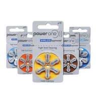 (60ชิ้น) PowerOne เครื่องช่วยฟังแบตเตอรี่สังกะสีอากาศเซลล์ Buton BTE ITE เครื่องช่วยฟังเครื่องขยายเ