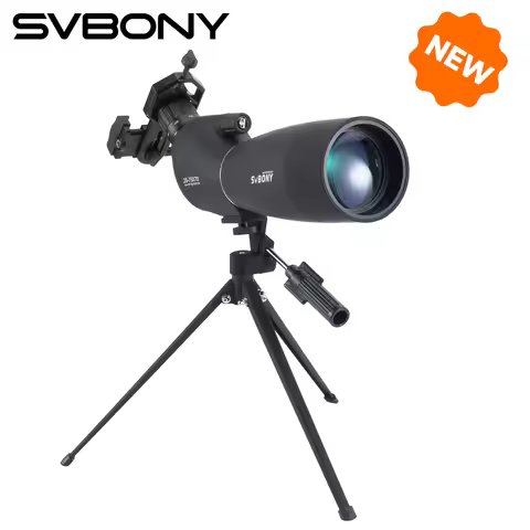 Svbony SV28 25-75x70mm Spotting Scope with Tripod PORRO Prism Black Telescope Suit for Archery Targe