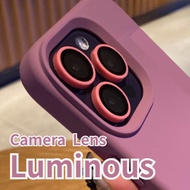 【2024 New】For iPhone 15 Pro Max 14 13 12 11 Pro Max Plus Mini Luminous Lens Metal Ring Glass Full Cover Camera Lens Protectors