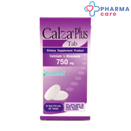 หมดอายุ 4/2025 CalZa-Plus Tab แคลซ่า-พลัส แคลเซียม แอล-ทรีโอเนต 750 mg. + แร่ธาตุ แบบเม็ด  60 เม็ด [Pharmacare]