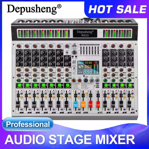 12Channel Mixer Depusheng Professional audio mixing 99 DSP digital effects audio console mixer DJ Au