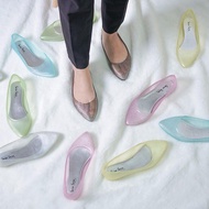 &gt; Rzv10 Jelly Shoes Sara Sara Lollita Jelly Flat Shoes Women Glitter Transparent Jelly Shoes Women trendy Party.,..,.,.,.