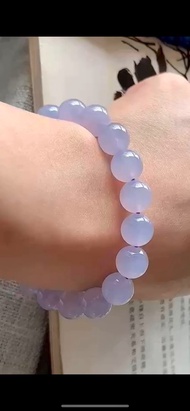 冰種翡翠天然翡翠 A玉 玉珠 玉鏈手鏈 • 冰種紫羅蘭翡翠手串