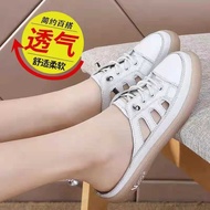 35-43 large size women's shoes 41 hollow toe half drag 42 jelly soft bottom non-slip nurse breathable casual sandals