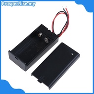 [prosperrise] 9V Volt PP3 battery holder box dc case w/ wire lead on/off switch cover
 [MY]