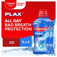 Colgate Plax Antibacterial Mouthwash - Ice Intense No-Alcohol Long-Lasting Freshness Twin Pack