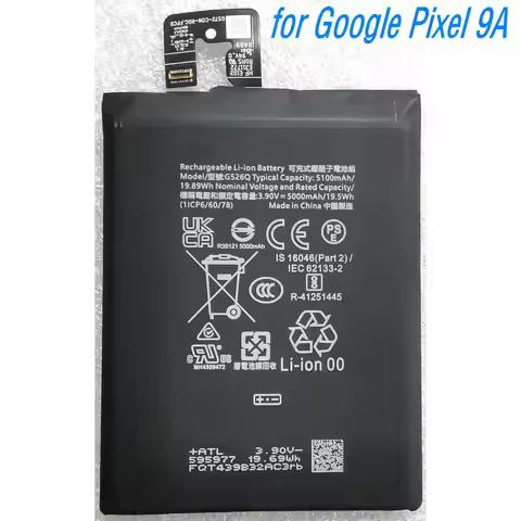 3.9V 19.5Wh G526Q Rechargeable Li-ion Battery for HTC Google Pixel 9A Mobile Phone 1ICP6/60/78