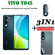 3in 1กระจกนิรภัยใสคลุมทั้งหมดสำหรับ VIVO Y04S กระจกนิรภัยบน VIVO ฟิล์มเลนส์กล้องถ่ายรูปโทรศัพท์ป้องก