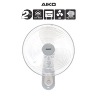AIKO SM-1635 สีเทา พัดลมติดผนัง 16 นิ้ว ใบพัดใส เชือก 2 เส้น มีเทอร์โมฟิล มอเตอร์ทองแดงแท้