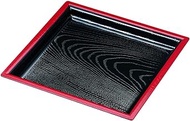 Japanese 45150560-49930110 Fukui Craft Buckwheat Plate, 7 inch Square Wood Grain Buckwheat Plate, Black Tenshu, Bamboo 6.8 x 68.1 inches (173 x 173 mm)
