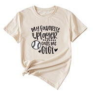 COD 2026 Short Sleeve Casual Fashion Ladies T-Shirt my favokite Letter Fun Print Round T-Shirt COD 9