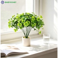 [BABYKO] Artificial Green 4-Leaf Clover Plant: Perfect for Home Decor & Floral Wedding