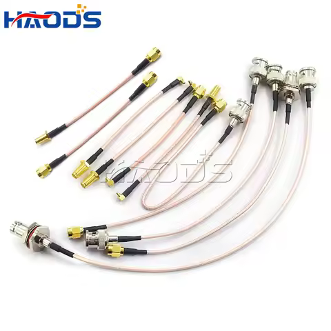 1PCS RF Connecting Cable SMA Male Female to SMA BNC MCX MMCX N Adapter Cable Nut Bulkhead RG316 Coax