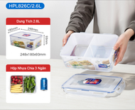 Hộp Nhựa Đựng Thực Phẩm Chia Ngăn Lock&Lock Dung Tích 2.6L HPL826C