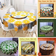 Summer Tulips Flower Round Table Cloth &amp; Lazy Susan Turntable Cover Lazy Susan Cover Home Living