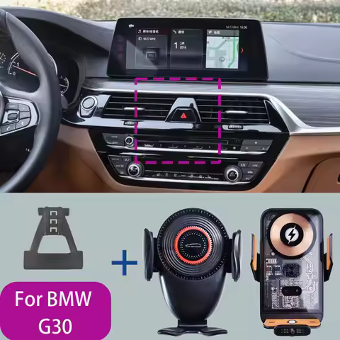 For BMW 5 Series 525i 530i G30 2018 2019 2020-2023 Car Phone Mount Wireless Charger Special Mobile P