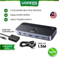 UGREEN USB 3.0 KVM Switch USB Switcher Sharing Keyboard and Mouse Printer Scanner USB Switch Hub for PC Macbook