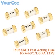 1808 SMD Fast Acting Fuse SMD Fuse 10A 5A 4A 3A 2A 1A 0.5A 125V 0451002.MRL 04510 0451001.MRL 045100