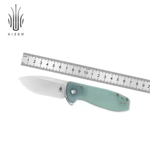 Kizer Pocket Knife Amicus L3002A1/L3002A2 New Flipper Opener Jade/Black G10 Handle 9Cr18MoV Steel Bl