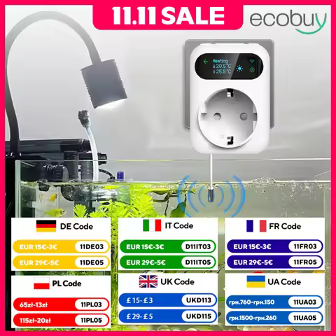 WiFi Socket Thermostat Tuya Smart Outlet Plug Smart Wifi Socket Controller Temperature Controller He