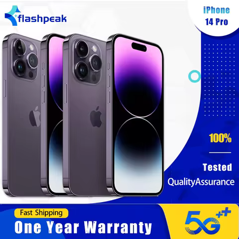 Original Apple iPhone 14 Pro 5G Mobile Phone Face ID NFC 6GB RAM 128/256/512GB ROM 6.1'' 48MP A16 Bi