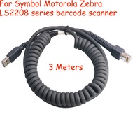 Coiled USB Type A Cable 3M LS2208-SR LS3408 LS1203 LS4208 DS3408-HD USB to RJ45 USB Cable for Symbol