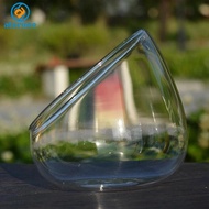 [izmbprnq] Clear Slant Cut Bowl Glass Vase, Plant Vase, Terrarium Bowl ,Mini Candy Bowl Jar