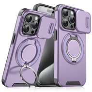 360° Rotating Metal Magnetic Bracket Armor Shockproof Phone Case For iPhone 15 14 13 12 11 Promax 14