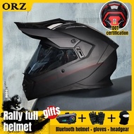 ORZ motorcycle Bluetooth helmet men's rally helmet road off-road dual-use helmet four season DOT ce
