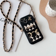 เคสโทรศัพท์ Linger แบบ Light Luxury สำหรับ iPhone15Pro กระเป๋าสะพายสายคล้องกระเป๋าสำหรับ iPhone14Pro