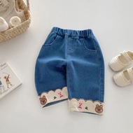 [Customized Link] Jeans 0-5 Years Old Autumn Korean Children's Clothing Baby Girl Soft Casual Pants 