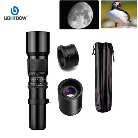 Lightdow Manual Telephoto Lens 500mm F8.0 with 2X Converter for Nikon D3400 D500 D7200 D5500 D750 D5