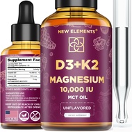 Liquid Vitamin D3 K2 10000IU with Magnesium Glycinate 5mg | VIT D3 K2 Drops for Adults | Mk7 Vitamin