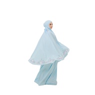 Jenna Muslim Wear- travel telekung Dusty Blue.