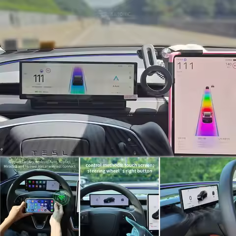 SATONIC 10.88″ CarPlay Dashboard Screen For Tesla Model 3/Y Highland & Juniper YL | Big Air Vent Dis