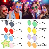 OPTIMISTI Metal Sunglasses Retro Hippie Party Circle Glasses