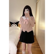Jk Uniform Suit Narrow Waist Shirt Small Fresh Short Style High Age-Reducing Pink Top Female Design 
