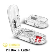 Biomask - Pill Box Medicine Storage Box+Pill Cutter Medicine Cutter