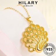 HILARY JEWELRY Silver Peacock Perak Original Pendant Necklace Sterling Chain 925 純銀項鏈 Perempuan Rantai Wealthy Women Korean For Accessories Gold Leher N1099