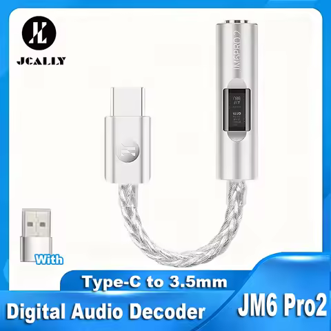 Newly JCALLY JM6 Pro2 USB-C to 3.5mm Headphone Adapter Headphone Power Amplifier with DAC CX31993 Fo