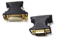 Gold Plated Card Display Adapter LCD Computer DVI to VGA DVI-I to VGA15pin M Data Cable