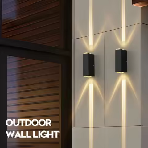 Outdoor Lighting Lens Beam Wall Lamps IP65 Waterproof Aluminum Wall Lights Corridor Garden Shopping 